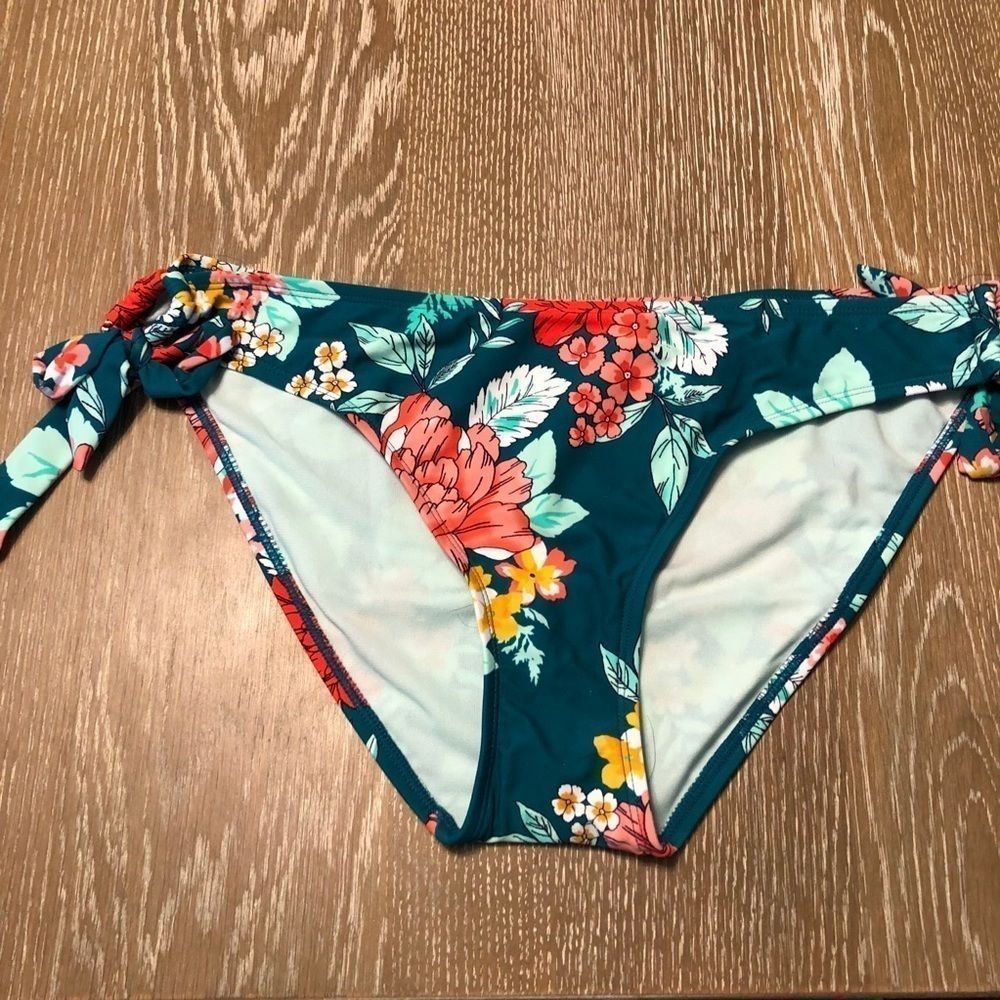 a.n.a. NWT teal floral bikini bottom size XXL